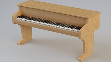 Elegant Wooden Piano: A Miniature Musical Instrument