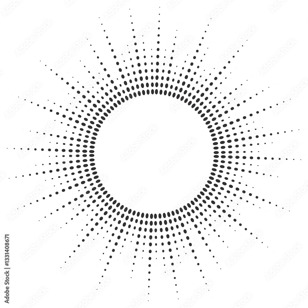 Poster sound wave. radial music equalizer pattern. circle spectrum graphic. round abstract graphic beat. fr