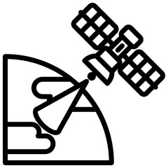 Earth Observation Outline Icon