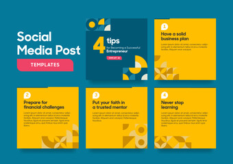 Social media carousel post template. Instagram and facebook square post template. Instagram tips post collection tutorial, tip, trick, quick tips, layout template design.