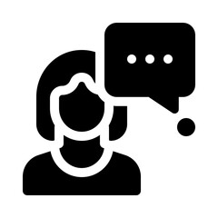 Person speech bubble glyph icon