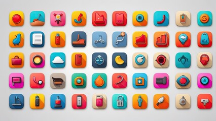 "Flat Design Vector Icons Set: Sports & Gymnastics Collection"