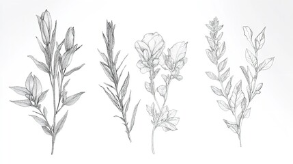 Naklejka premium A serene view of delicate poppies with ethereal white petals, set against a stark black background that highlights their intricate beauty.