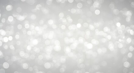 Soft Light White and Gray Abstract Bokeh Background with Glowing Circles