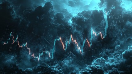 Dramatic Global Economic Crisis Visualization with Collapsing Stock Trends