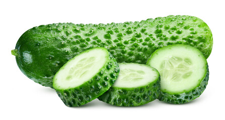 Cucumber isolated on white background clipping path