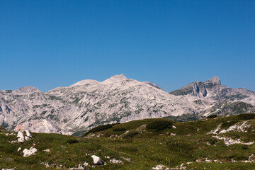 Mountain range Krn in Triglav National Park in Julian Alps