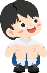 Lonely little boy sadly looking up alone unhappy