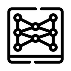 Neural network line icon
