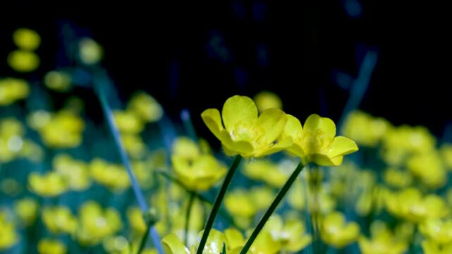 Green meadow in summer with yellow flowers