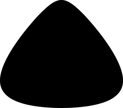 Simple Black Curved Triangle Icon.
Rounded Triangle silhouette.
Triangle Rounded Corners flat vector isolated.
Transparent background.