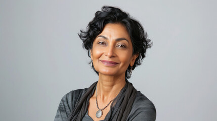 confident indian senior woman