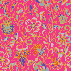 Abstract Botanical Seamless Pattern Design