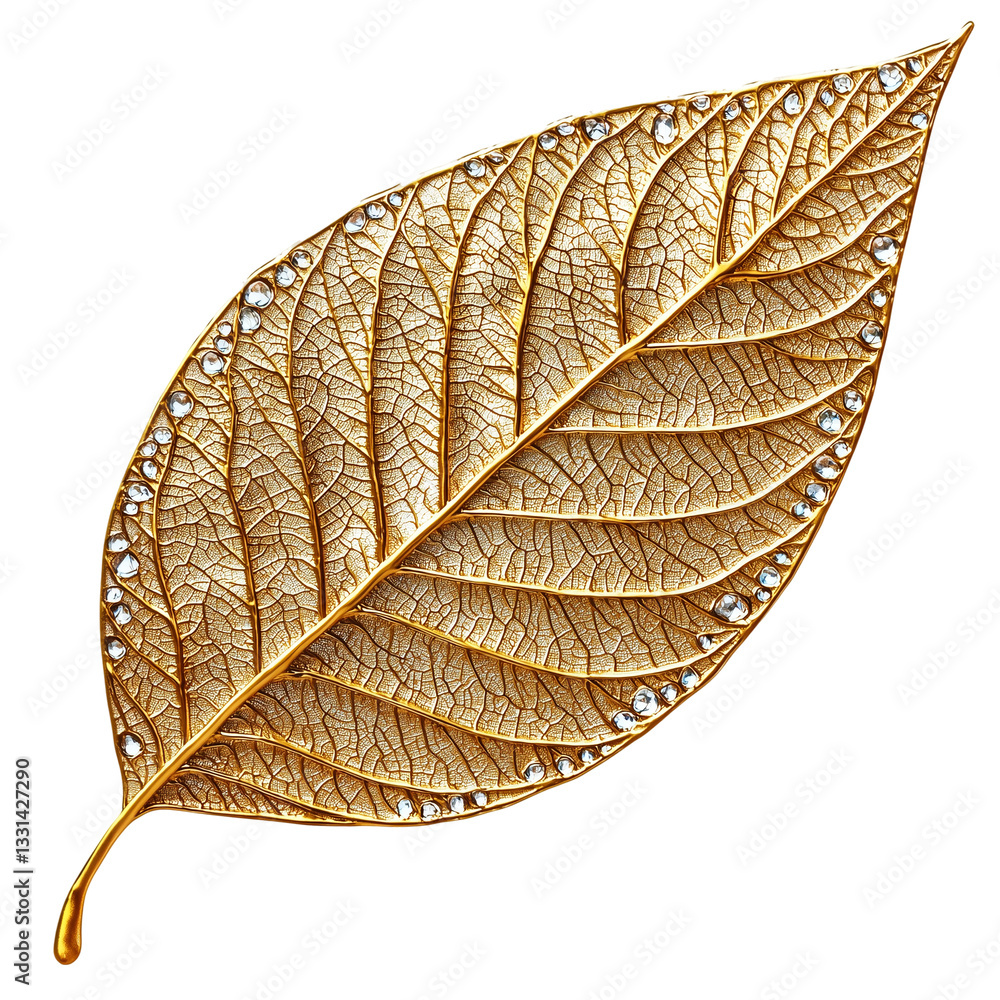 Poster elegant golden leaf border with intricate detailing isolated on transparent background