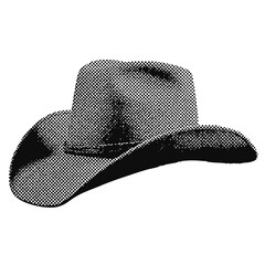 wild west cowboy hat western vintage halftone grunge vector design element - obrazy, fototapety, plakaty