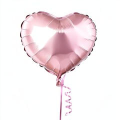 Ribbon inside a heart-shaped balloon isolated on white background