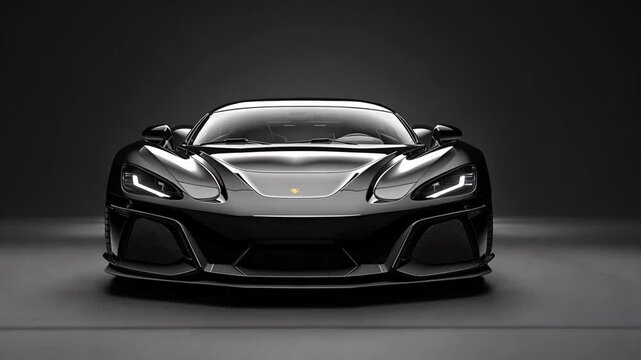 Schwarzer Supersportwagen mit futuristischem Design