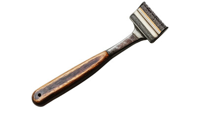 Fototapeta premium Traditional wooden handle grooming tool for removing pet hair and debris from fur