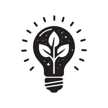 recommend clip art: Light bulb black silhouette isolated on white background, logo icon clip art