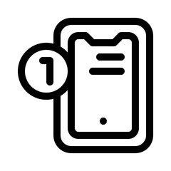 Mobile notification line icon