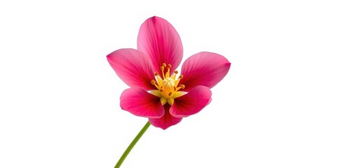 Obraz premium A single vibrant bloom, petals unfurled, isolated against a pure white backdrop, wallpaper, flower photography
