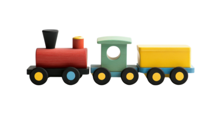 Colorful wooden toy train set designed for children's imaginative play and learning activities