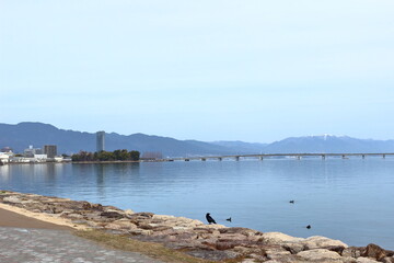 琵琶湖岸の風景