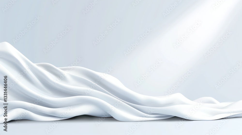 Aufkleber elegant fabric waves: soft fabric waves are illuminated, creating a minimalist composition. ideal fo