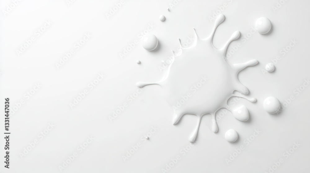 Poster abstract paint splash: a dynamic splash of glossy white paint creates an abstract and captivating de