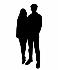 Silhouette of a Couple in Love