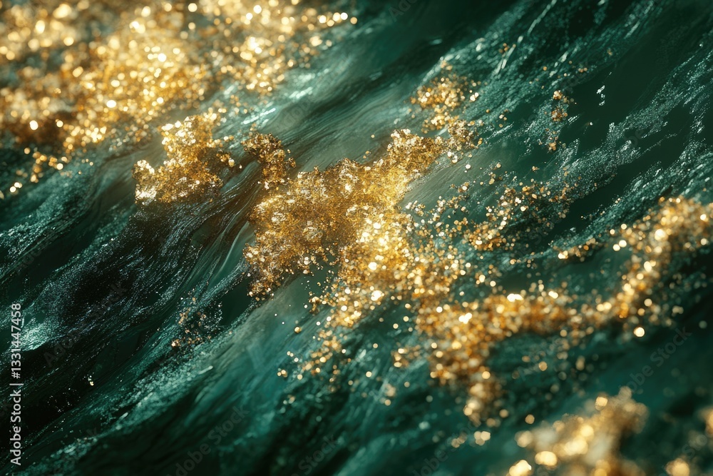 Poster A close-up shot of a wave crashing on the ocean surface, perfect for use as a background or texture