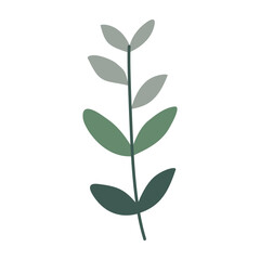 Fototapeta premium Leaves on a branch, colored. Cute illustration, vector, color, simple