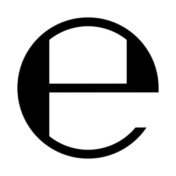 Bold Euro Symbol currency emblem, estimated sign financial icon