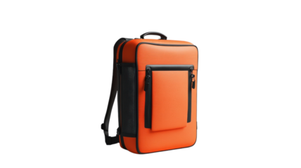 Stylish orange backpack ideal for travel, school, or daily use, featuring durable material and multiple compartments for organization