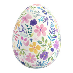 Floral Easter Egg: A decorative egg, adorned with a vibrant pattern of colorful flowers and foliage, symbolizing new beginnings and the joy of springtime.