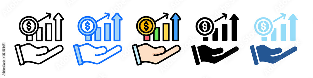 Poster sales icon set multiple style collection