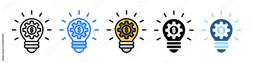 Poster innovation icon set multiple style collection