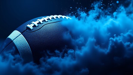 Dynamic blue football in motion