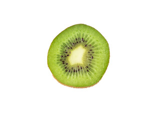 Slice of kiwi fruit isolated on transparent background. PNG format