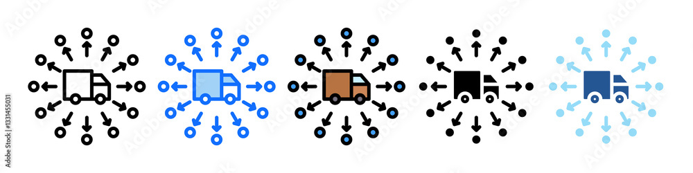 Poster distributor icon set multiple style collection