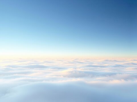 Aerial View of a Sea of Clouds at Sunrise