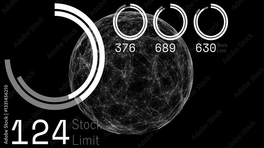 Poster animation of network connections forming sphere with data processing in school setting