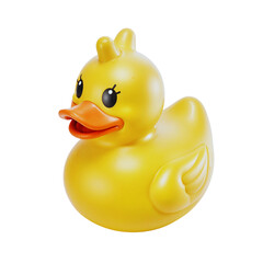 Yellow rubber duck ready for playtime in a bath setting