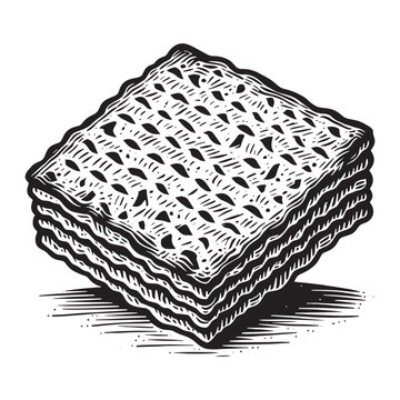 stacked matzah bread black and white clip art preview