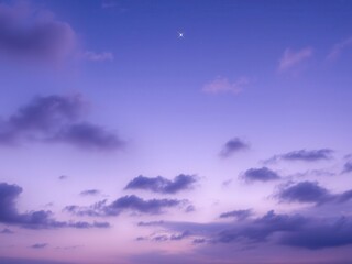 Obraz premium Purple Twilight Sky with Stars