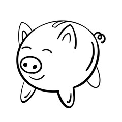 Cute piggy bank illustration in a hand-drawn style. Perfect for financial designs, saving concepts, kids' posters, money management, and educational materials