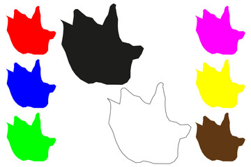 Bardhaman city (Republic of India, State of West Bengal) map vector illustration, scribble sketch Bardhaman Sadar or Burdwan map