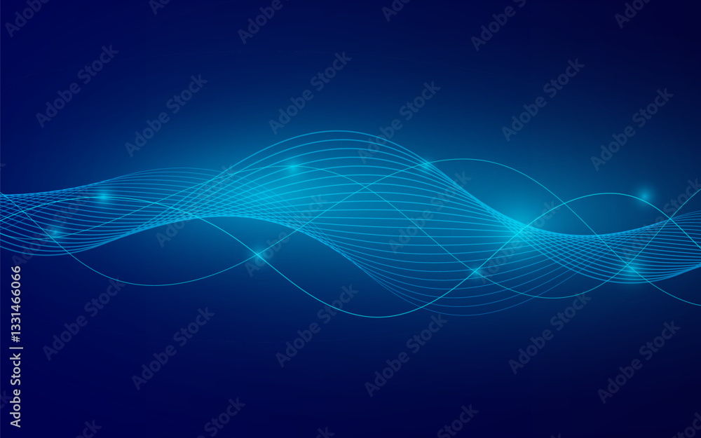 Poster modern abstract wave, line particle technology background.trendy.abstract background.vector illustra