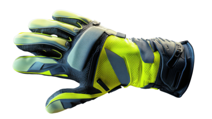 Protective glove offering safety and flexibility on transparent background