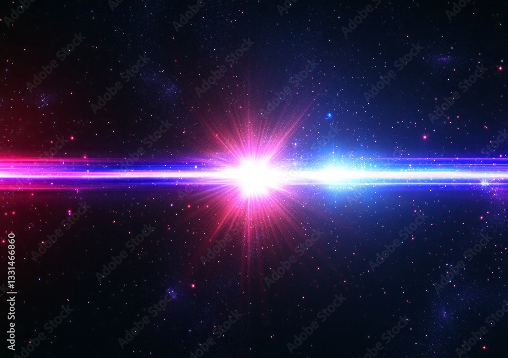 Poster a bright light is in the middle of a dark background. a beautiful lens flare with glowing light and 